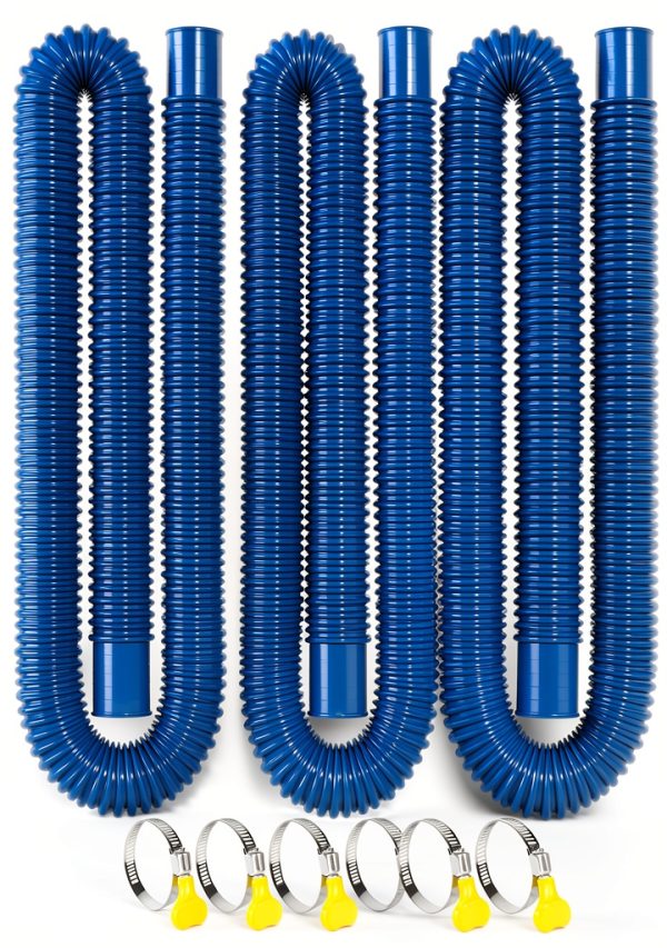 Pool Hose for Above Ground Pools, 3 Pack 1.25" Blue Replacement Hoses-0